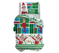 The Elf On The Shelf Set Copripiumino Singolo in Cotone, Parure Copripiumino, Sacco + Federa, 100% Cotone, Natale, Prodotto Ufficiale, (Non Contiene Lenzuolo Sotto Con Angoli)