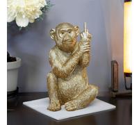 The Enchanted Garden, statuetta scimmia maleducata dorata, decorazione per la casa, ornamenti e sculture di animali