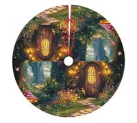 The Enchanted Garden, The Enchanted Forest Western Christmas Decor stampato gonna per albero di Natale per le vacanze di Natale Capodanno festa ornamento