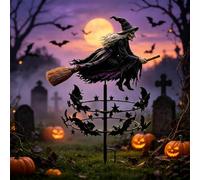 The Enchanted Magic Witch Garden Wind Spinner, 80 cm, resistente alle intemperie, girandola a vento, decorazione per cortile, regalo per gli appassionati di Halloween, giardinaggio e amanti del gotico