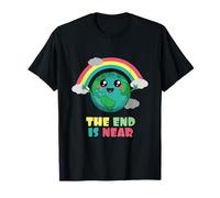 The End Is Near. Cute And Happy Earth. Maglietta