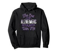 The End of Alzheimer's Starts with Me Viola Meme Felpa con Cappuccio