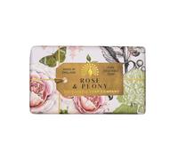 The English Soap Company Saponetta Avvolta Anniversario, Sapone al Burro di Karité Profumato Floreale, Saponetta Idratante per il Corpo, Profumo di Rosa e Peonia 190g