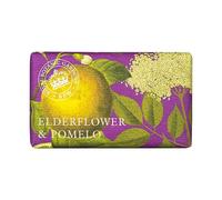 The English Soap Company Saponetta Avvolta Royal Botanical Gardens Kew, al Burro di Karité ai Fiori di Sambuco, Saponetta Idratante per il Corpo, Profumo di Fiori di Sambuco e Pompelmo Rosa 240g