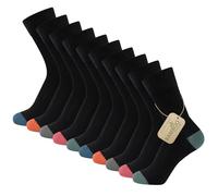 The Essentials Wardrobe 10 paia di calzini unisex in bambù da uomo e donna, naturalmente antibatterici, rinforzati su tallone e punta, calzini per adulti, con cuciture piatte, lavabili in lavatrice,