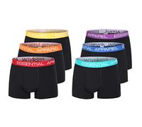 The Essentials Wardrobe - Boxer da uomo, confezione da 6 boxer da boxer, taglia S-4XL Nero contrasto Wb M
