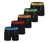 The Essentials Wardrobe Boxer per bambini, confezione da 5 pezzi, colore nero e grigio, con motivo colorato, taglie da 4 a 13 anni, Nero - Contrasto Wb, 6-7 Anni