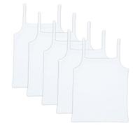 The Essentials Wardrobe - Canottiera intima da bambina, confezione da 5, senza maniche, 100% cotone, per 4-13 anni, bianco-2, 6-7 Anni