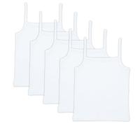 The Essentials Wardrobe - Canottiera intima da bambina, confezione da 5, senza maniche, 100% cotone, per 4-13 anni, bianco-2, 4-5 Anni