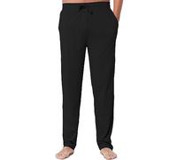 The Essentials Wardrobe Pantaloni da pigiama da uomo, in jersey di cotone, taglia S-4XL, Nero , L