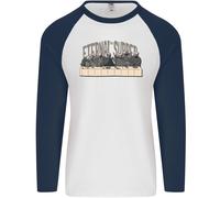 The Eternal Caldi Ultimo Parodia Ateismo Teschi Uomo L/S Baseball T-Shirt