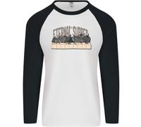 The Eternal Caldi Ultimo Parodia Ateismo Teschi Uomo L/S Baseball T-Shirt