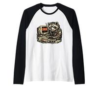 The Eternal Debugger Divertente Trash Panda IT Programmatore Raccoon Maglia con Maniche Raglan
