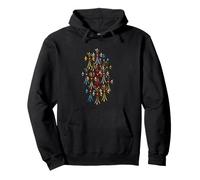 The Eternal Red Heart Colorful Cross Felpa con Cappuccio