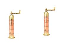 The European Authentic Genuine greco set 2 pezzi: macinapepe in ottone rame 17,8 cm/17,8 cm e macinasale in ottone rame 20,3 cm/20,3 cm, elegante - assolutamente squisito regalo da cucina di lusso