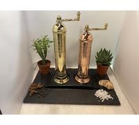 The European Authentic Greco - Set composto da 2 pezzi in ottone e rame, in ottone dorato, macinapepe da 22,9 cm e macinasale in rame da 20,3 cm / 20,3 cm, elegante, assolutamente squisito, regalo da