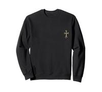The Ever Dagger Pave Diamonds Gold Cross Felpa