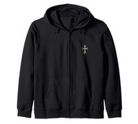 The Ever Dagger Pave Diamonds Gold Cross Felpa con Cappuccio