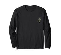 The Ever Dagger Pave Diamonds Gold Cross Maglia a Manica