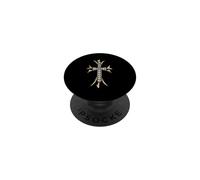 The Ever Dagger Pave Diamonds Gold Cross PopSockets PopGrip Adesivo