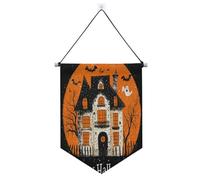 The Evil Yellow Pumpkin Castle on Halloween Halloween decorazioni banner appeso con asta telescopica banner display appeso decorazione da parete per ufficio, scuola, aula, dormitorio, casa banderitas