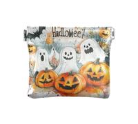 The Evil Yellow Pumpkin on Halloween Moda Donna in Pelle Cambia Moneta Borsa Portatile Cambiamento Borsa con Chiusura per Uomini Donne Viaggio monedero para carro