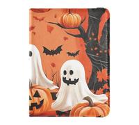 The Evil Yellow Pumpkin on Halloween Porta passaporto in pelle per gli uomini di viaggio per viaggio Vaccino Card Holder Cover Combo Passaporto Caso per gli uomini Ultra Sottile