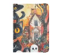 The Evil Yellow Pumpkin on Halloween Porta passaporto in pelle per viaggio per viaggio Custodia vaccino Protector Cover Portafoglio Porta passaporto per gli uomini Ultra Sottile