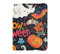 The Evil Yellow Pumpkin on Halloween Porta passaporto in pelle per viaggio Vaccino Custodia protettiva per passaporto per donne impermeabile