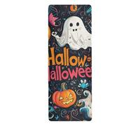 The Evil Yellow Pumpkin on Halloween yoga mat con copertura per pilates stampato, antiscivolo, tappetino da yoga asciugamano antiscivolo con borsa tapete para ejercicio 180,3 x 66 cm