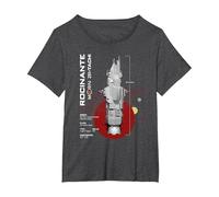 The Expanse Rocinante Ship Maglietta, Donna Plus-Size, Grigio Scuro, 1X