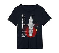 The Expanse Rocinante Ship Maglietta, Donna Plus-Size, Nero, 1X