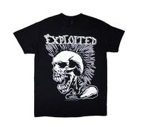 The Exploited Mohican Skull Uomo T-Shirt Nero XL 100% Cotone Regular