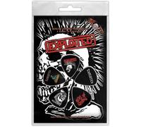 The Exploited Plettro Teschio Misura Confezione 5 (Taglia Unica) (Nero, Bianco, Rosso)