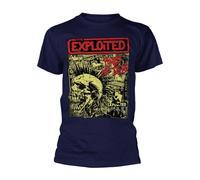 The Exploited Punks Not Dead (Album) (Navy) autorizzato Uomo maglietta
