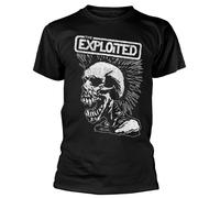 The Exploited 'Vintage Skull' (Nero) T-Shirt - NUOVO E UFFICIALE