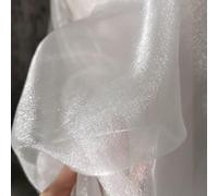 The Fabric Guys Tessuto in organza bianca con cristalli, larghezza 150 cm, perfetto per occasioni per abiti da sposa, progetti di artigianato, decorazioni (10 metri)