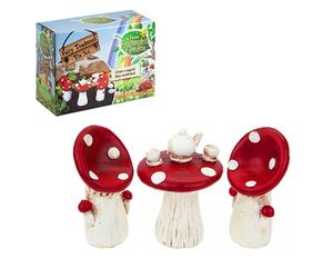 The Fairies Enchanted Garden Gamma - Fungo Tavolo E Sedie Tea Set