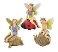 The Fairies Enchanted Garden Gamma - Set 3 Fairy Su Tartaruga Lumaca E Crescione