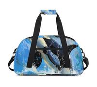 The Fall Fun Texture Gym Bag Sports Duffle Bag Weekend Sleepover Borsone da viaggio piccolo Tote da viaggio per allenamento notturno Ginnastica Danza Balletto, Design a tema balena, 18.9 x 8.7 x 10.6