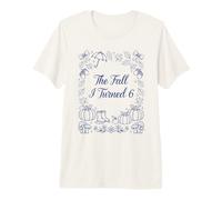 The Fall I Turned 6 Compleanno Estetico Autunno Maglietta Premium