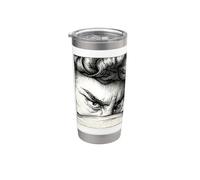 The Fallen Angel Blackwork Lucifer Incisione Bicchiere termico in acciaio inox doppia parete