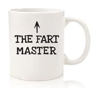 The Fart Master Funny Coffee Mug - Best Birthday Gifts For Dad, Men - Unique Fathers Day Gift Idea For Him From Son, Daughter, Wife - Gag Present For Husband, Brother, Boyfriend - Fun Novelty Cup