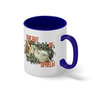 The Fate of Ophelia - Gothic Literature Theme Bianco tazza di caffè con Blu Rim & Handle Mug