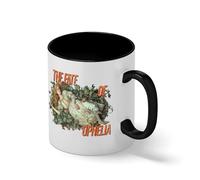 The Fate of Ophelia - Gothic Literature Theme Bianco tazza di caffè con Nero Rim & Handle Mug