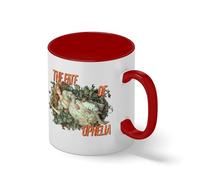 The Fate of Ophelia - Gothic Literature Theme Bianco tazza di caffè con Red Rim & Handle Mug