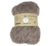 The Felt Box Gomitolo cardato di lana per infeltrimento ad ago: fibre corte più grossolane miste insieme, da utilizzare come nucleo o lana di finitura, 100 g, marrone screziato #103