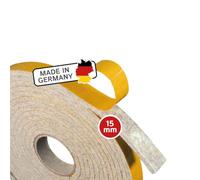 The Felt Store Nastro in feltro autoadesivo, larghezza 15 mm, spessore 4 mm, lunghezza 4 m, grigio screziato, protezione da sonagli, nastro sigillante in feltro - Made in Germany