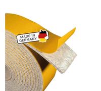 The Felt Store Nastro in feltro autoadesivo, larghezza 50 mm, spessore 4 mm, lunghezza 4 m, grigio screziato, nastro sigillante in feltro di lana - Made in Germany