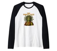 The Female Gaze Medusa Design Femminista Mitologia Statement Maglia con Maniche Raglan